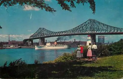 Canada Montreal Jacques Cartier Bridge from St Helen's Island