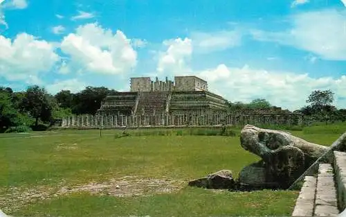 Mexico Yucatan Chichen Itza - Temple of the Warriors & the 1000 columns