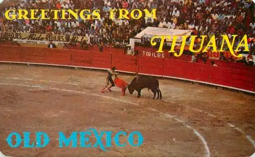 Mexico Greetings from Tijuana bullfight