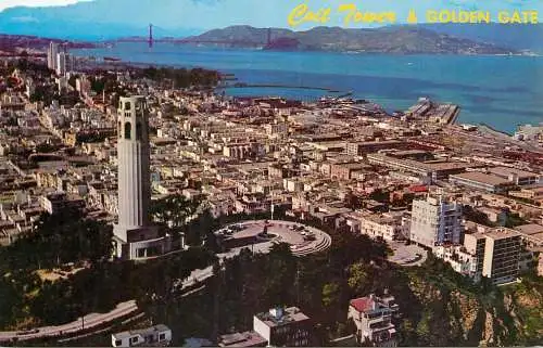USA San Francisco CA Coit Tower cityscape panorama