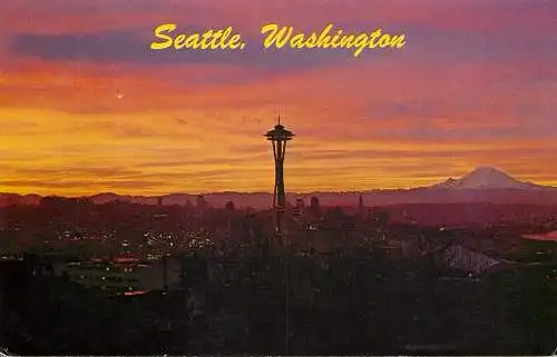 USA Seattle WA general view nocturnal aspect