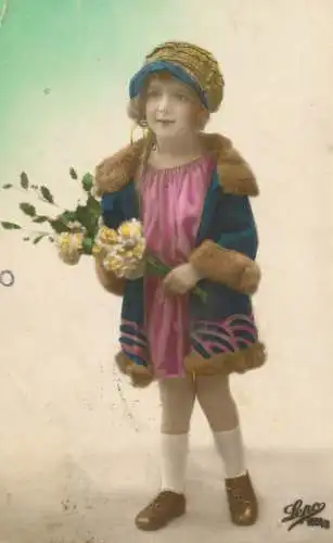 Elegant charming beautiful girl with flower bouquet