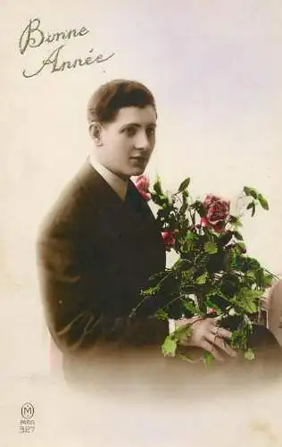 Elegant gentleman Bonne Anne greetings roses flower bush