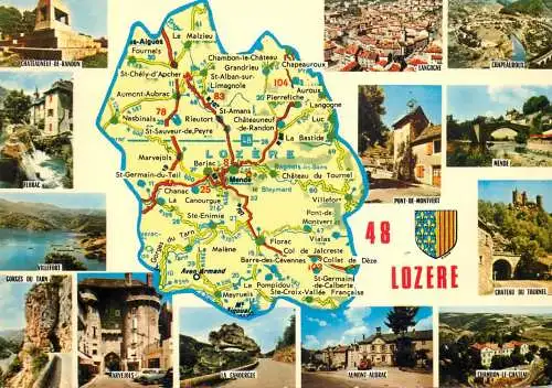 France Lozere prefecture Mende map multi vues
