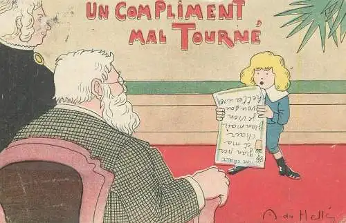 Un compliment mal tourne comique cpa 1904