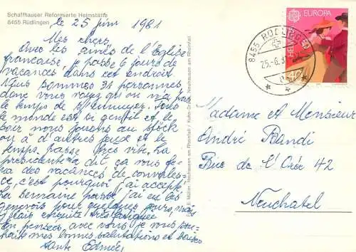 Switzerland schaffhauser Reformierte Heimstatte 1981