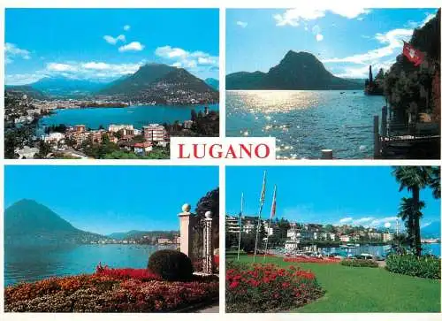 Switzerland Lugano lake flower and landscape