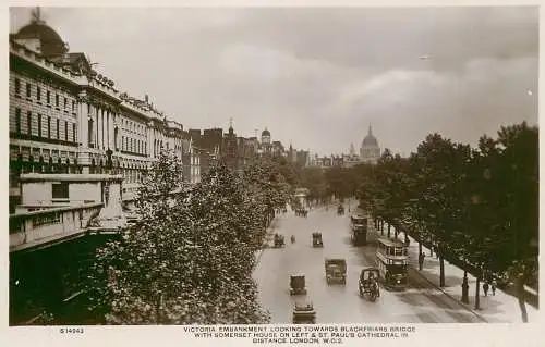 Victoria Embankment view towards Blackfriars Bridge London England