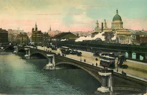 England London Blackfriars Bridge traffic view