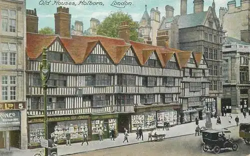 England London Holborn  old houses typical architecture illustration