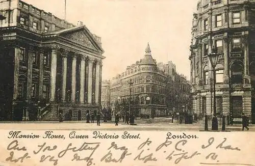 England London Queen Victoria street & Mansion House