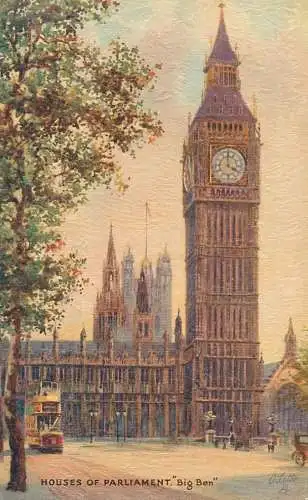England London Houses of Parliament & Big Ben Raphael Tuck illustration