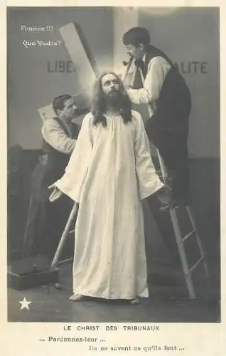 Fancy card men Jesus Christ on a cross France!!! Quo Vadis