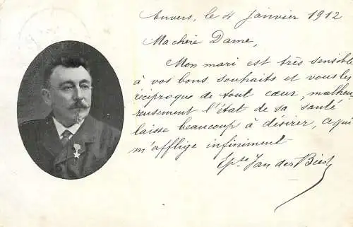 Fancy card men 1912 officer uniform and medaille medal