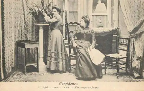 Fancy card women beauty confidence elegance dress coiffure vintage
