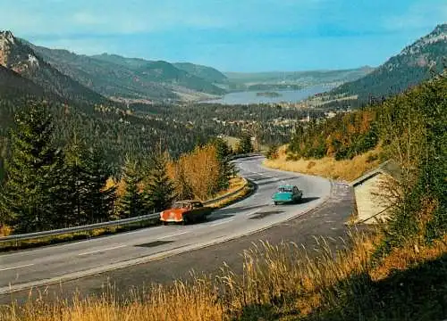 Germany Hohenluftkurort Spitzingsee Alpenstrasse zum Spitzingsee mit Blick nach Schillersee