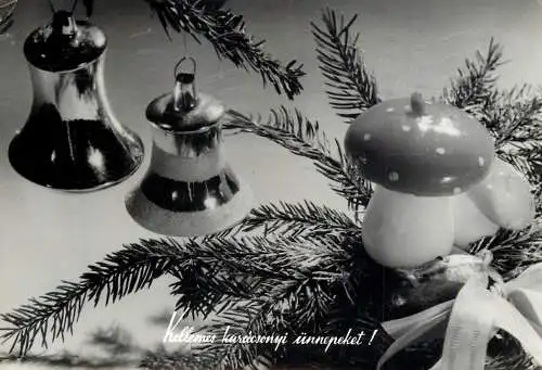 Holiday postcard Christmas scene Hungary