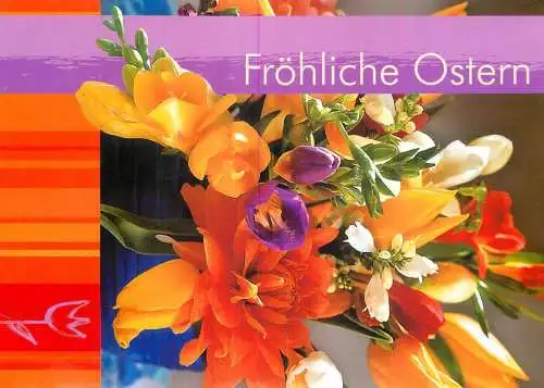 Holiday postcard Easter frohliche ostern flowers