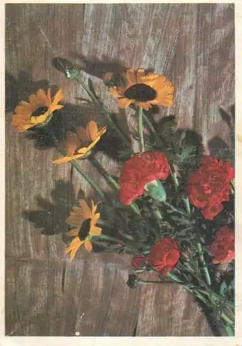 Flower postcard sunflower and flower