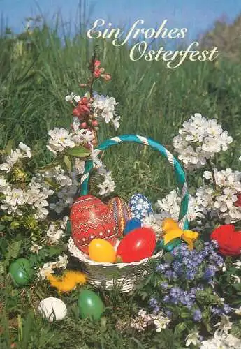 Holiday postcard Ein frohes Osterfest egg basket