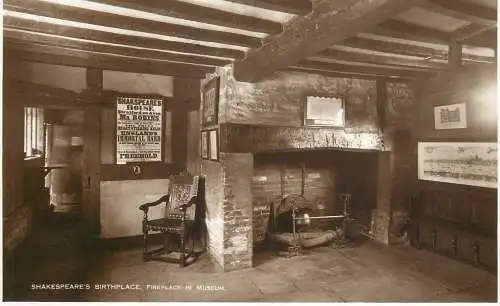 Uk England Shakespeare's birthplace fireplace