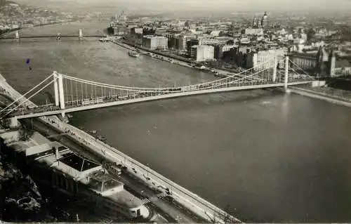 Hungary Budapest aerial of Danube