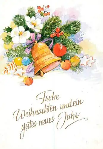 Holiday postcard Gelukkig Nieuwjaar frohe Weihnachten unden gutes neues Jahr