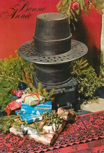 Holiday postcard New Year Bonne annee gifts Belgium