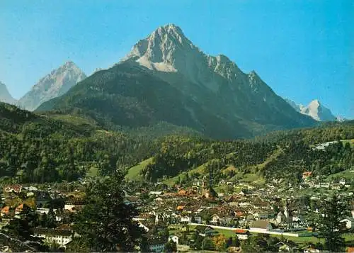 Germany Mittenwald Wettersteinspitze panoramic view