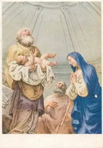 Germany Neresheim Abteikirche Nun Entlassest du Ausschnitt aus dem Kuppelbild der Darstellung v. Martin Knoller