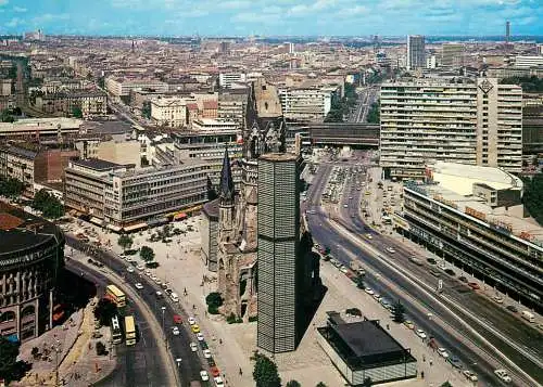 Germany Berlin general view from Europa Center with Kaiser Wilhelm Memorial Church