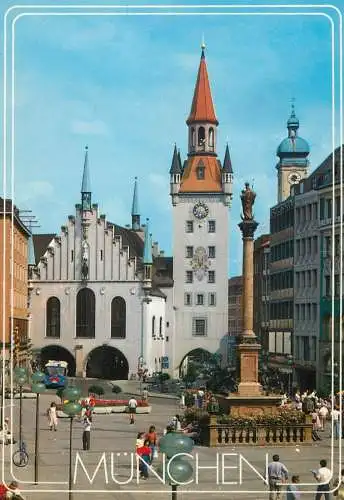 Germany Munchen Altes Rathaus, Mariensaule & Heilige Geist-Kirche