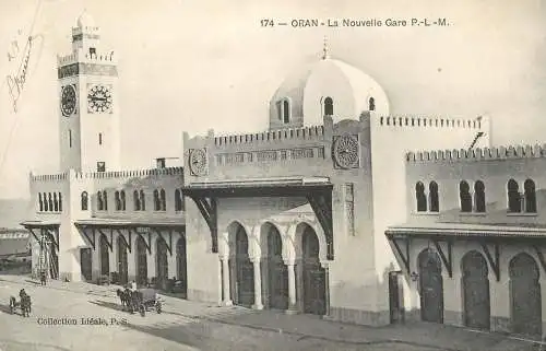 Africa Algeria Oran La Nouvelle Gare minaret carriage