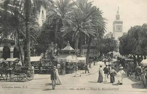Africa Algeria Alger place du Gouvernement carriage minaret elegance