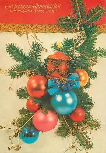 Winter Holidays greetings globes & lit candle decorative ornament