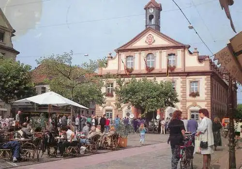 Germany Rastatt Fussgangerzone mit Rathaus