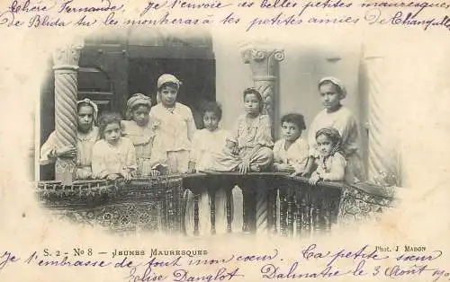 Typical african scene jeunes mauresque ethnic traditions family 1903