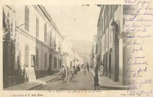 Africa Algeria Blida la Mairie et la rue Tirman ethnic bedouin 1904