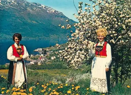 Folklore and traditions costumes folk types costumes Norway Handanger