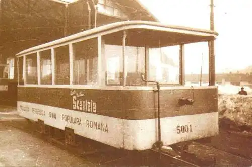 Romania Regia Autonoma de Transport Bucuresti tramvai V51 platforma semideschisa 1950