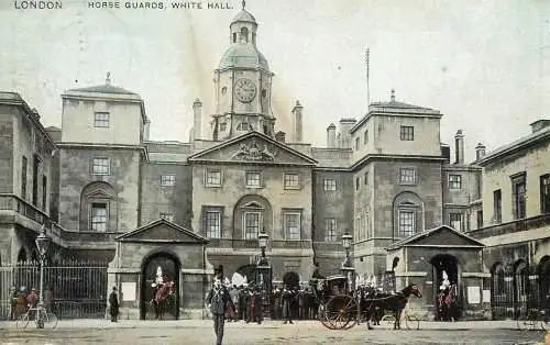Old London surface transport carriage cart Horse Guards Whitehall