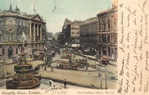 Old London surface transport carriage cart Piccadilly circus horse tram