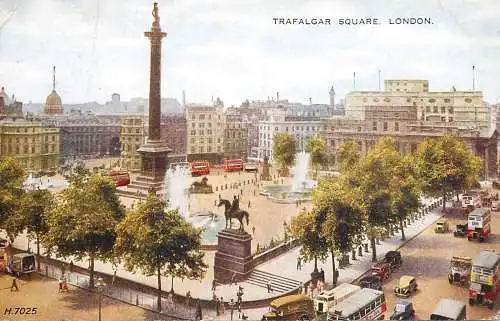 Old London surface transport carriage cart bus double deck Trafalgar