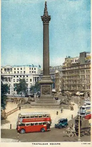 Old London surface transport carriage cart bus double deck Trafalgar
