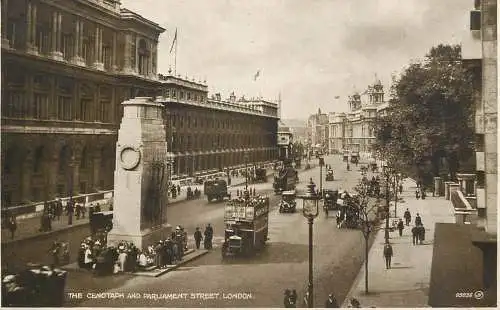 Old London surface transport carriage cart coach tram bus Cenotaph