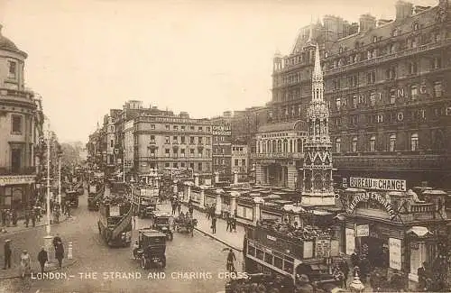 Old London surface transport carriage cart coach tram busCharing Cross