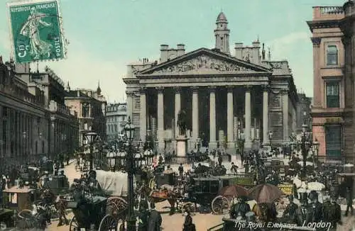 Old London surface transport carriage cart coach Royal Exchange