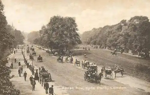 Old London surface transport Rotten Row Hyde Park carriage elegance