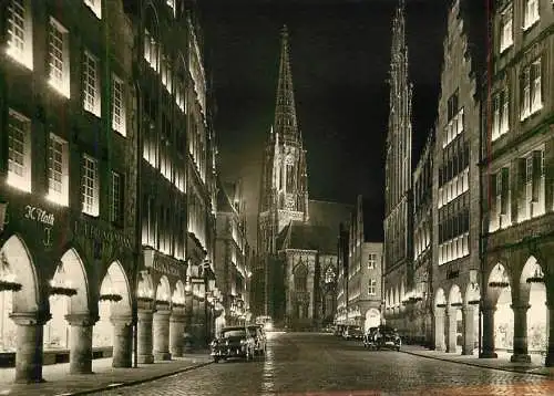 Germany Munster Westfalia Prinzipalmarkt in Festbeleuchtung