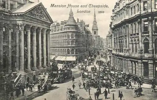 United Kingdom England Old London surface transport Mansion house Cheapside cariage coach bus